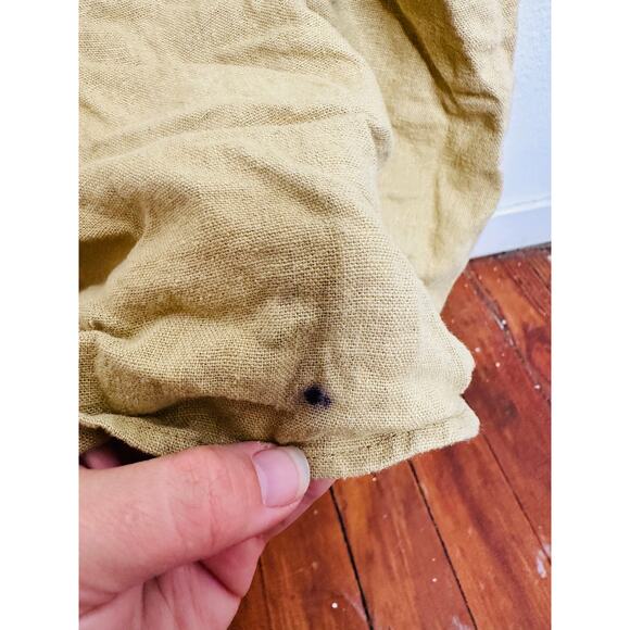 TOCCIN Women's Brown Khaki Square Neck Ruched Bodice Tie Waist Midi Dress Size 8 - Picture 8 of 16